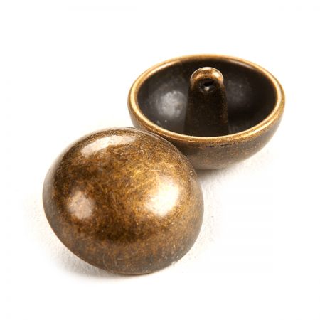Knoflík kovový půlkulatý staromosaz 25 mm