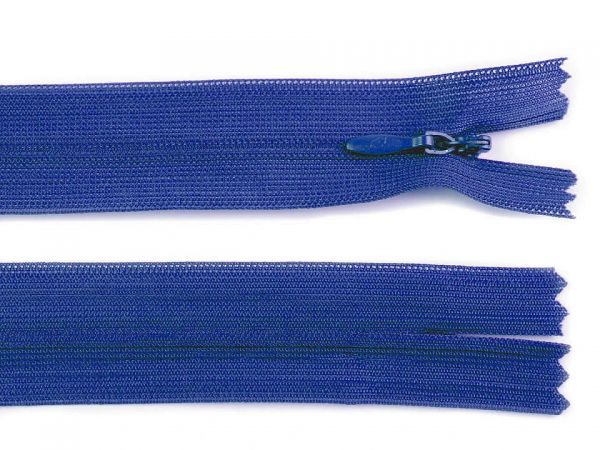 Zip 25 cm spirálový 3mm krytý dederon modrý