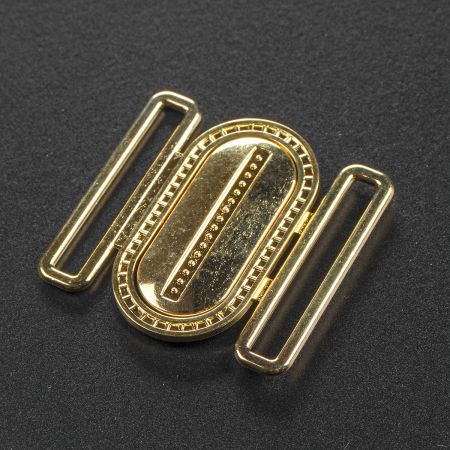 Spona opasková kov ovál průvlak 40 mm zlatá