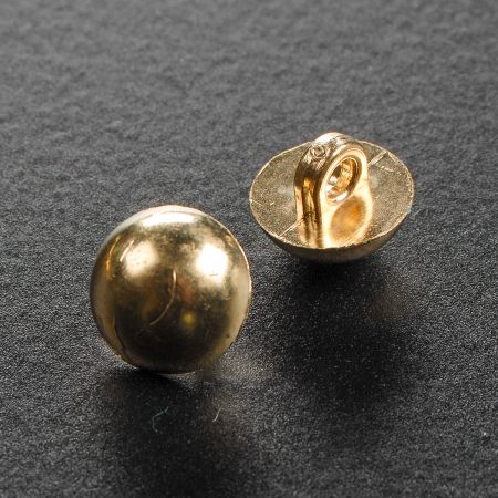 Knoflík půlkulatý starozlatý s krčkem plast 16"