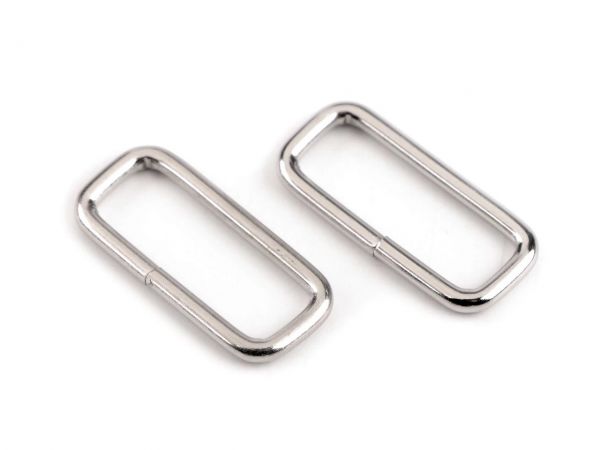 Průvlek rámeček vsuvka kov 25x8 mm nikl stříbrný