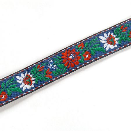 Stuha krojová vyšívaná tmavě modrá 1,5cm