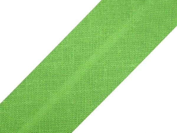 Šikmý proužek bavlna š. 18 mm zažehlený sv.zelený
