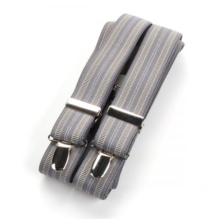 Šle pánské šíře 3,0 cm délka 125cm typ X proužek šedobéžové