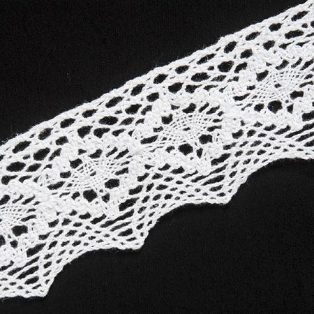 Krajka lem bavlněná paličkovaná šíře 46mm bílá