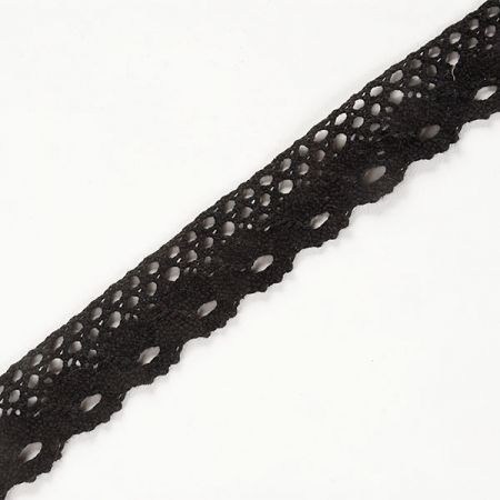 Krajka lem bavlněná paličkovaná šíře 30mm černá