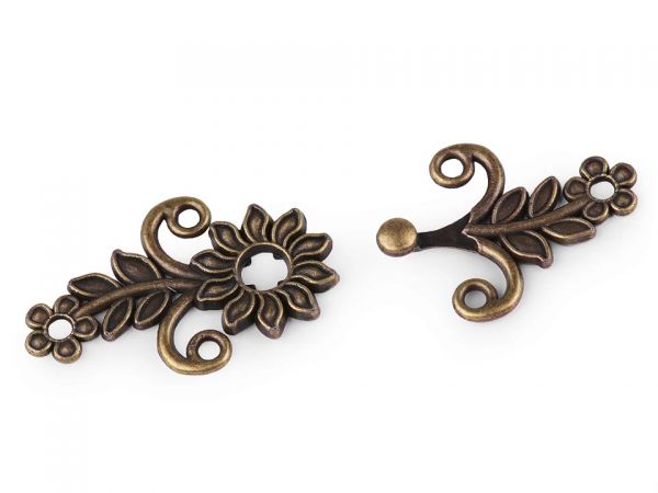Ozdobné filigránové zapínání staromosaz   20x50mm