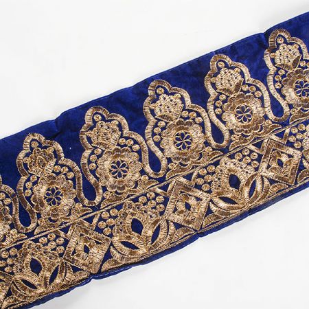 Sametová stuha široká 20cm modrá