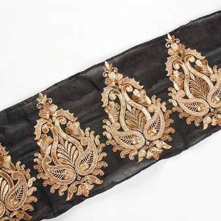 Šantungová stuha ornament  zlatý II.jakost