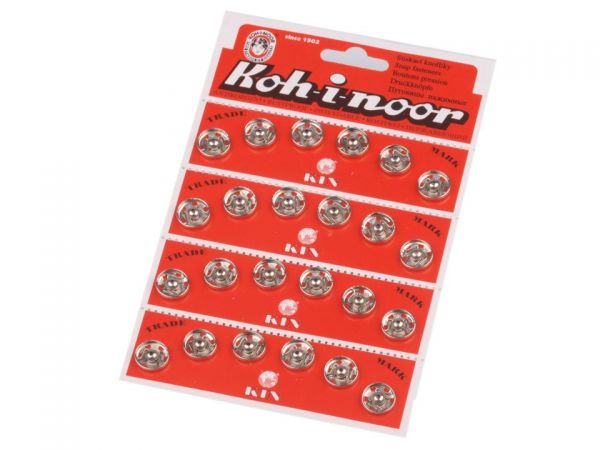 Patenty kovové velikost č.5 13,9/13mm nikl