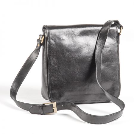 Kožená kabelka černá pánský styl