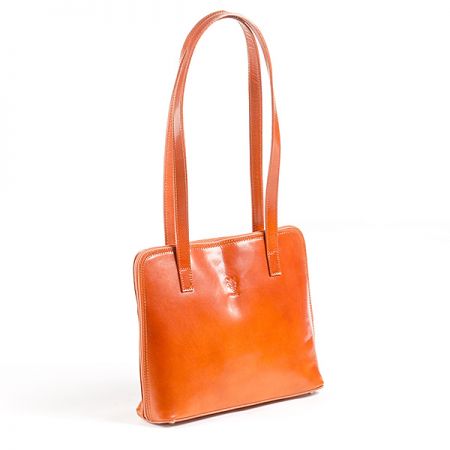 Kožená kabelka dámská rezavohnědá malá