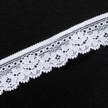 Krajka elastická jemná bílá 20 mm 