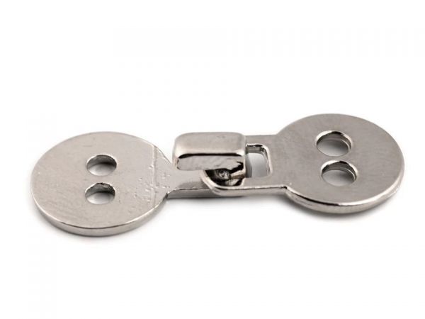 Ozdobné zapínání kovové hladké nikl stříbrný
