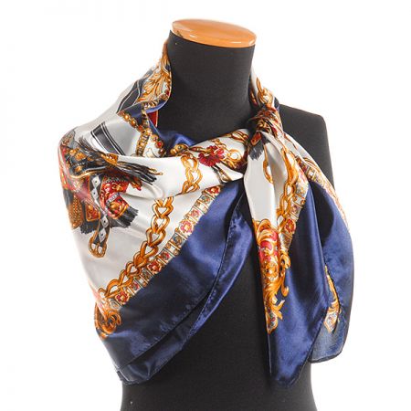 Šátek hedvábí/viskoza tmavě modrý