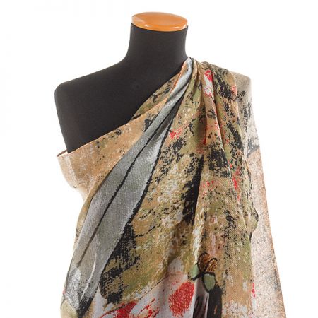 Velký šál viskoza mat postava zelená