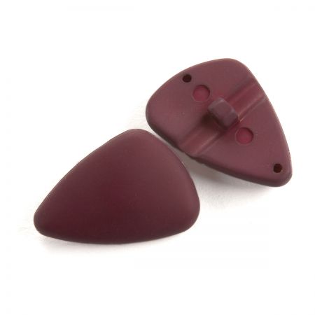 Knoflík plastový s krčkem trojúhelník vínový