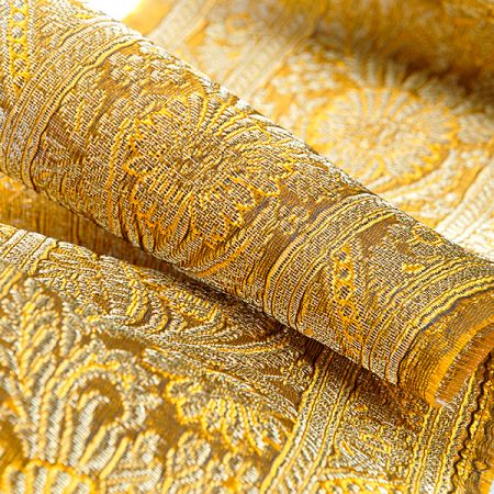 Orientální žakárová porta s kovovým vláknem zlatá 