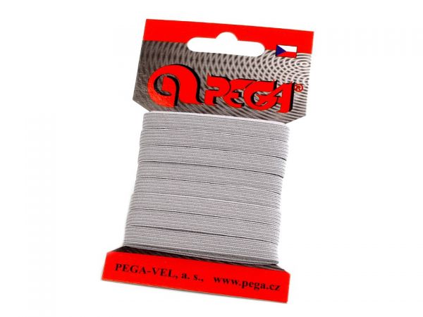 Guma prádlová barevná 7 mm světle šedá