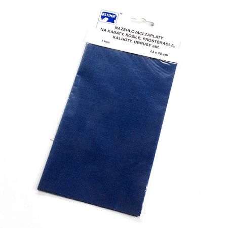 Záplata zažehlovací textilní rozměr 43×20 cm modrá