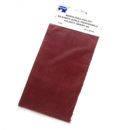 Záplata zažehlovací textilní rozměr 43×20 cm vínová