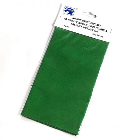 Záplata zažehlovací textilní rozměr 43×20 cm zelená