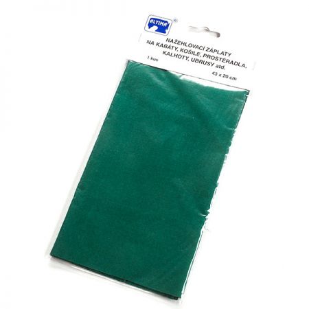 Záplata zažehlovací textilní rozměr 43×20 cm tm. zelená