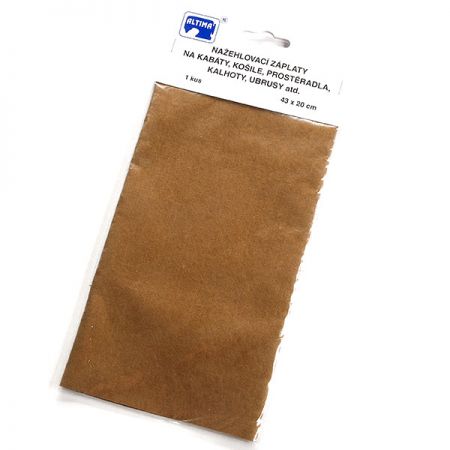Záplata zažehlovací textilní rozměr 43×20 cm sv.hnědá