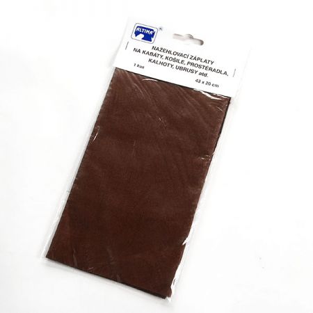 Záplata zažehlovací textilní rozměr 43×20 cm tm. hnědá