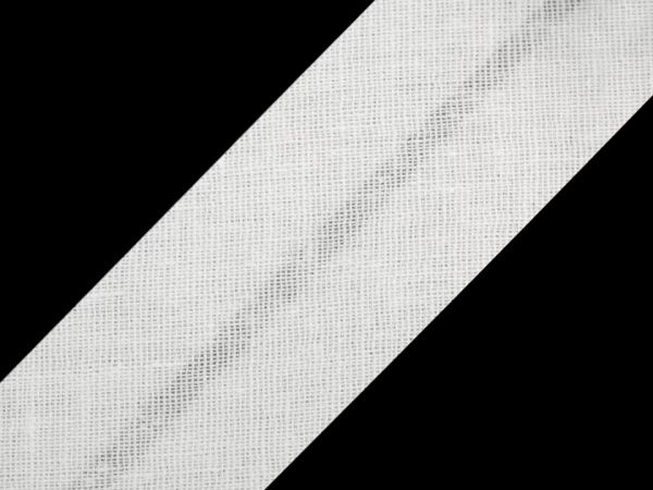 Šikmý proužek bavlna zažehlený 30mm bílý