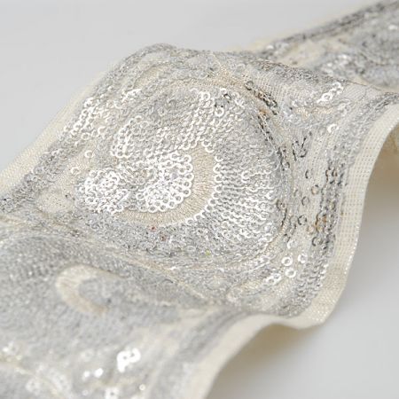 Porta motiv šneků flitry/lurex stříbrná