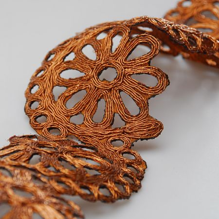 Porta stuha lurex měděná květy cynie