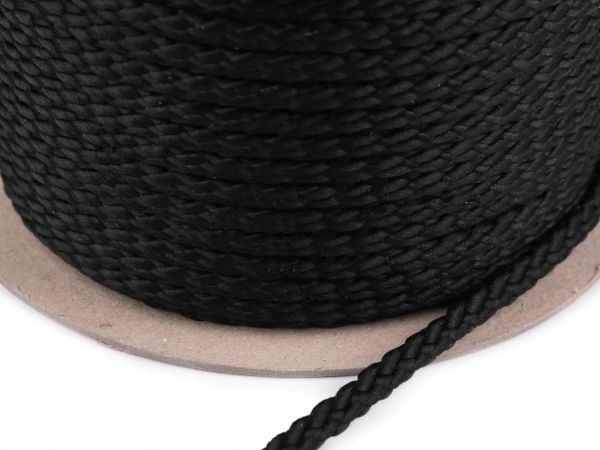 Šňůra kroucená Ø 6 mm černá