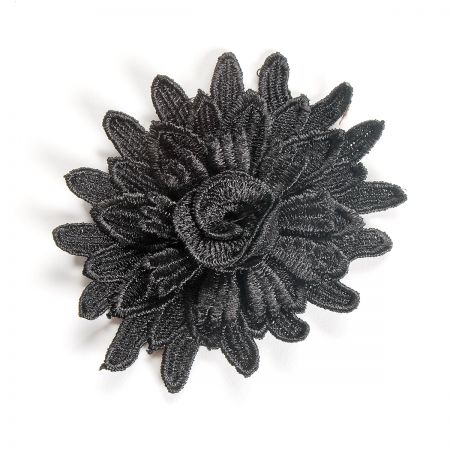 Krajkový květ velký černé barvy