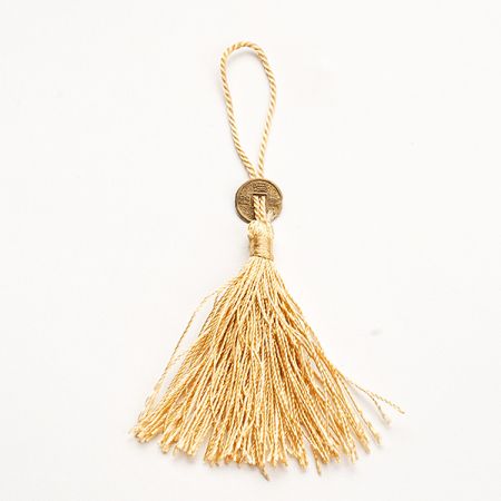 Střapec textilní ozdobný s micní zlatožlutý