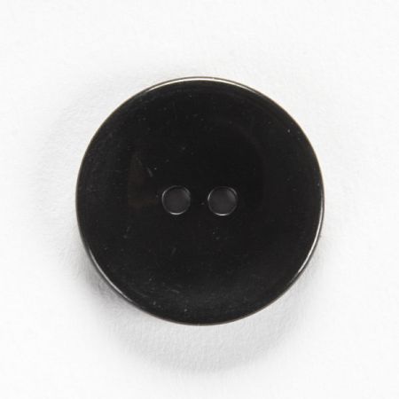 Knoflík plastový dvoudírkový černý mat velký