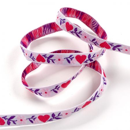 Stuha krojová vyšívaná bílá/růžová 9mm