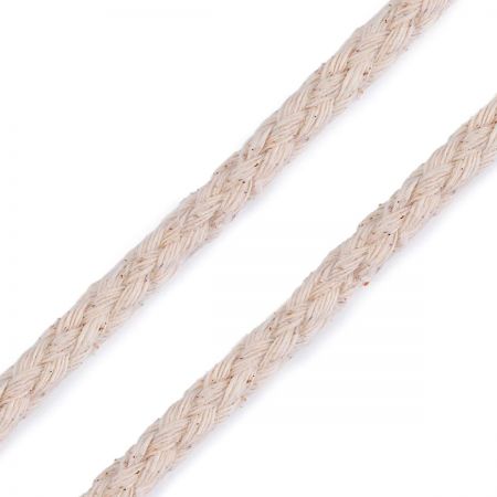 Oděvní bavlněná šňůra splétaná 5,3 mm režná