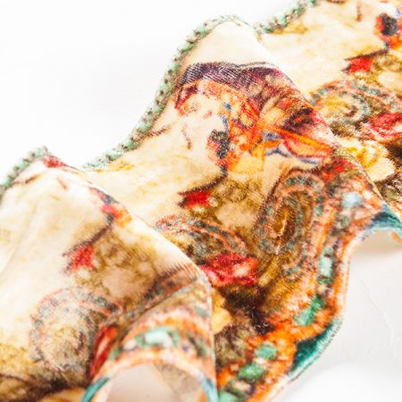 Stuha samet tisk madona béžovozlatá