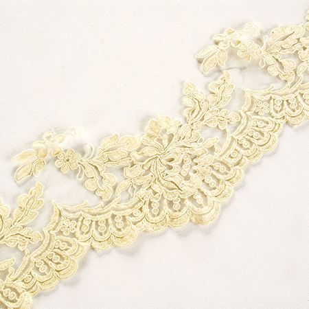 Krajka lemovací květinový vzor pistáciová