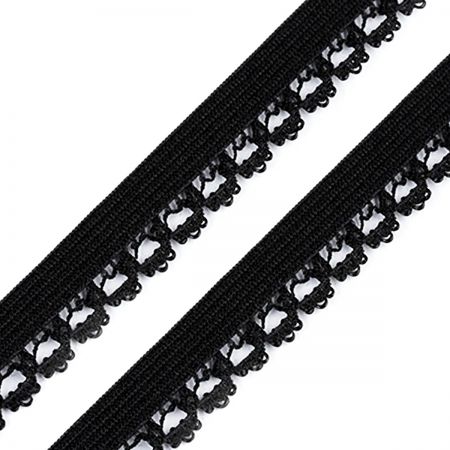 Krajková guma pruženka černá