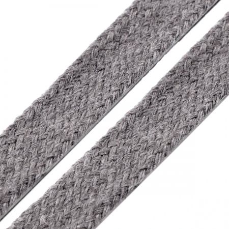 Oděvní bavlněná šňůra plochá 12mm šedá