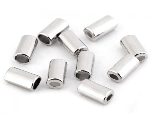 Koncovka kovová nikl stříbrná váleček hladká