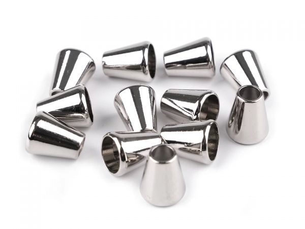 Koncovka kovová nikl stříbrná velká hladká