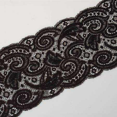 Pružná krajka lem tmavě hnědá