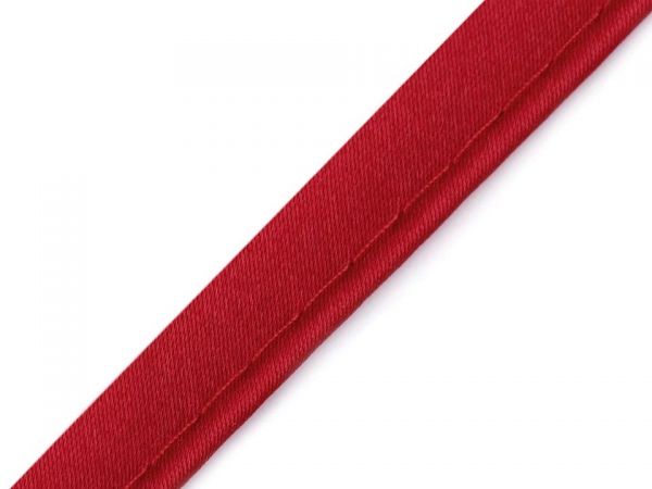 Paspulka saténová 10mm tm.červená