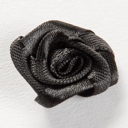 Látková květina růže velká černá