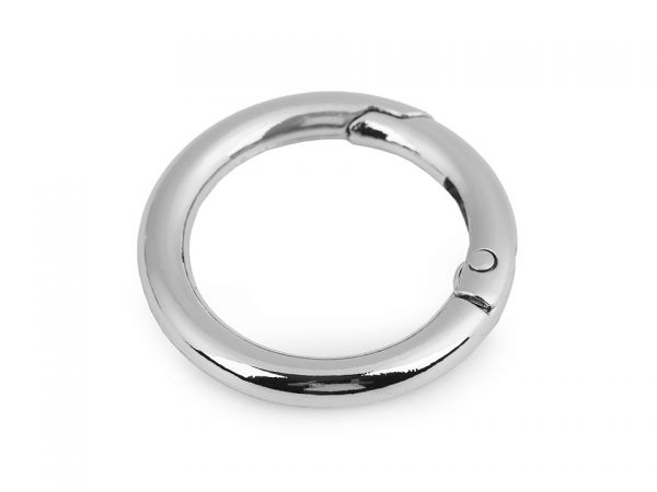 Karabina kulatá kroužek na klíče 25mm stříbrná
