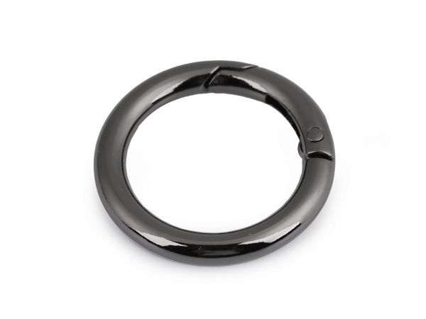 Karabina kulatá kroužek na klíče 25mm nikl černá