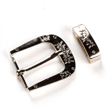 Spona opasková kov zaoblená zdobená 38mm